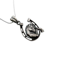 Just Hanging Out Horse and Horseshoe Necklace