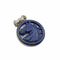 Lapis Carved Horse Head Pendant Necklace