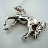 Azzy Large Full Horse Necklace Sterling Silver