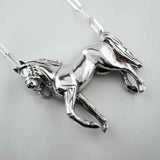 Azzy Large Full Horse Necklace Sterling Silver