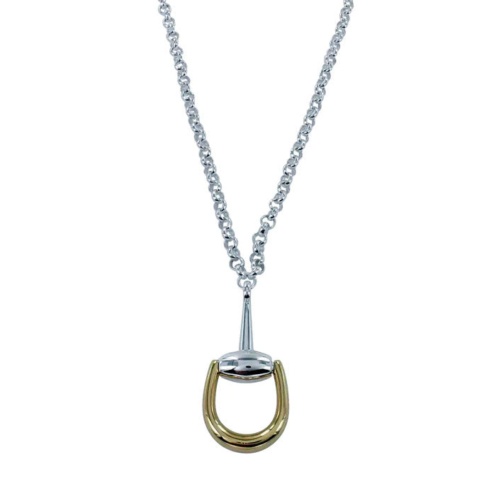 Oversized Half Snaffle Horse Bit Necklace Sterling Silver