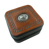 Leather Hand Tooled Jewelry Box or Case For Travel OOAK