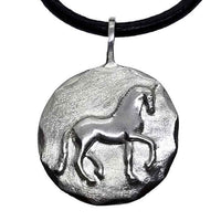 large piaffe dressage horse pendant necklace sterling silver 