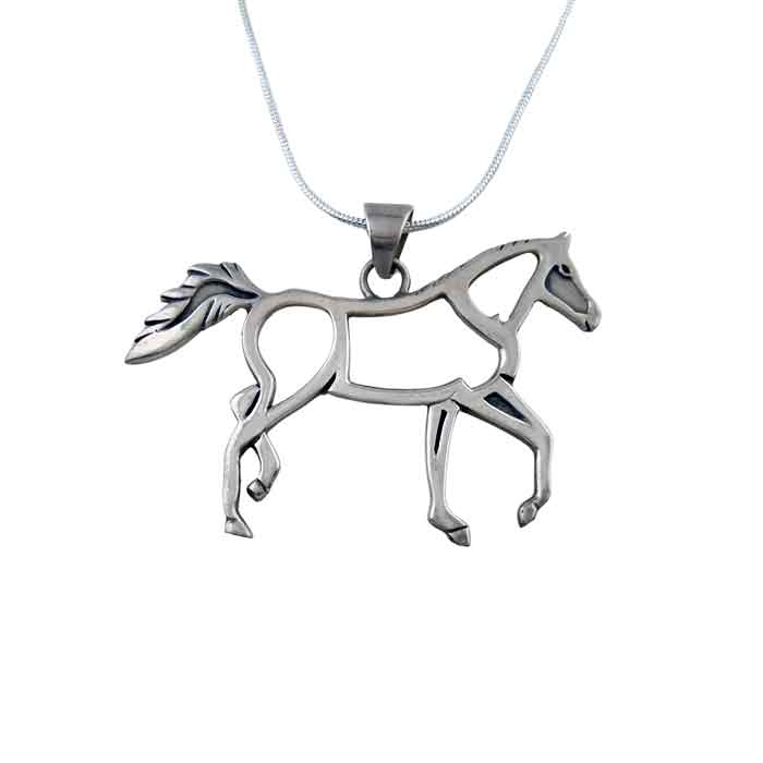 moon walking horse necklace sterling silver 