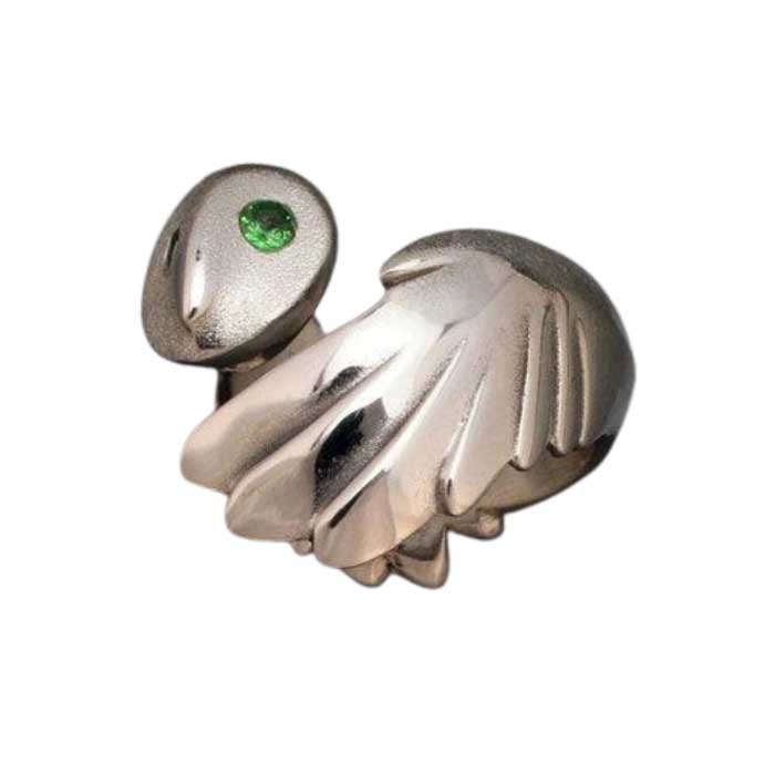 Owl Ring Sterling Silver with Gemstone Eyes 