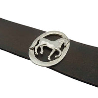 Piaffe Dressage Horse on Leather Cuff Bracelet