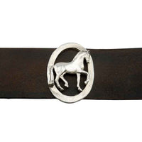 Piaffe Dressage Horse on Leather Cuff Bracelet