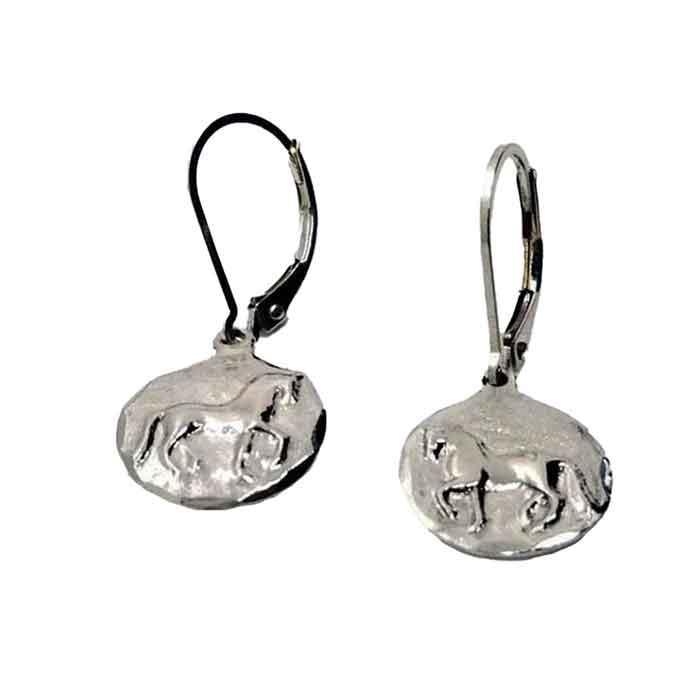piaffe dressage horse earrings dangle lever backs round