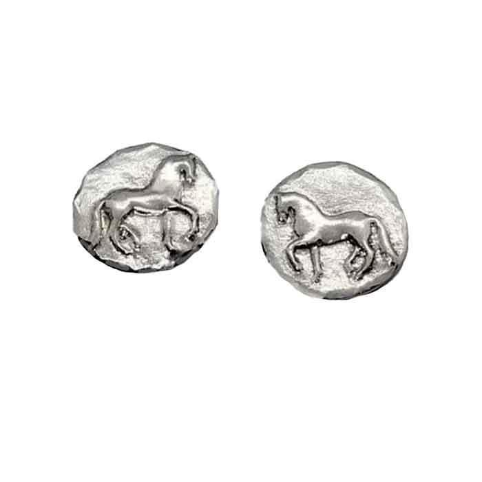 Piaffe Dressage Horse Stud Earrings sterling silver  2