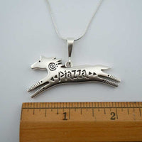 Piazza Horse Pendant Necklace Sterling Silver measures 2" in length