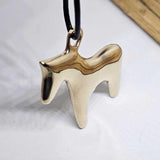 Pony Ornament in Golden Bronze and Silvertone