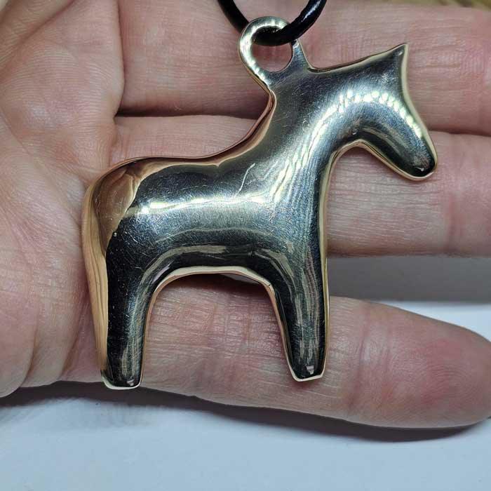 pony ornament bronze and silvertone