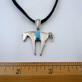 Pony Horse Necklace Sterling Silver with Turquoise OOAK