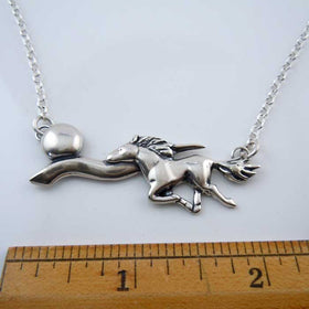 Racing the Moon Horse Necklace Sterling Silver OOAK