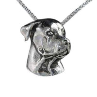 Rottweiler Pendant Necklace In Sterling Silver 