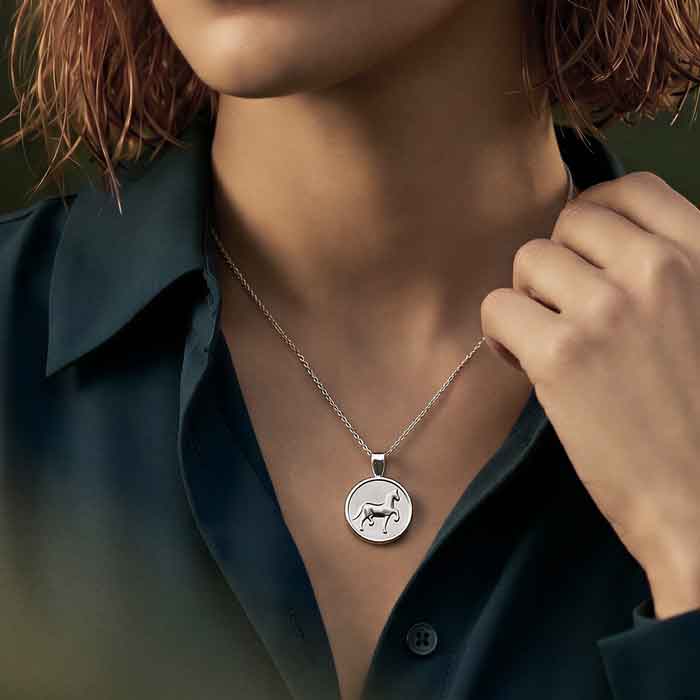 Saddlebred Pendant Necklace Sterling Silver on horse lover