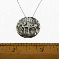 Pair of Saddled Horses Pendant and Pin Sterling Silver size