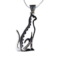 Sitting Cat Pendant Necklace Sterling Silver -