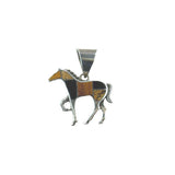 Whinny Inlay Horse Pendant Necklace