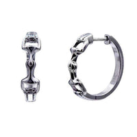 snaffle horse bit hoop earring sterling silver