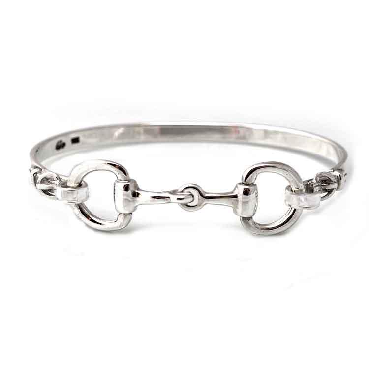 snaffle horse bit bangle bracelet with straps