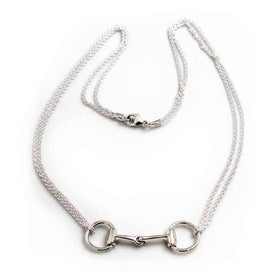 Double Reins Snaffle Horse Bit Necklace Sterling Silver