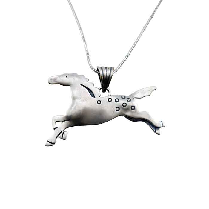 Sprinkles appaloosa horse necklace in sterling silver