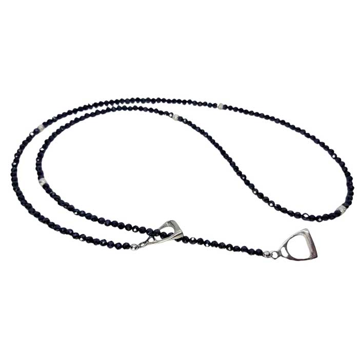 Sterling Silver Stirrups Lariat Spinel Necklace