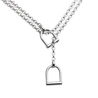 detail Stirrup Lariat Necklace Sterling Silver