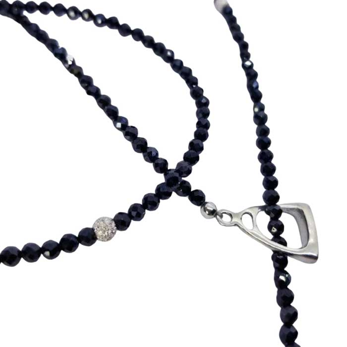Sterling Silver Stirrups Lariat Spinel Necklace