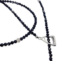 Sterling Silver Stirrups Lariat Spinel Necklace