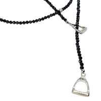 Sterling Silver Stirrups Lariat Spinel Necklace