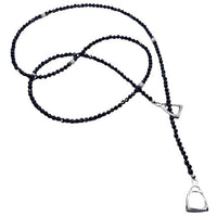 Sterling Silver Stirrups Lariat Spinel Necklace
