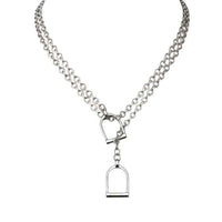 Stirrup Lariat Necklace Sterling Silver