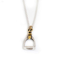 Stirrup Two Tone Sterling Silver Necklace.