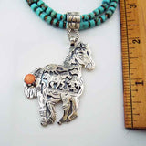 Storyteller Horse Necklace Sterling Silver and Turquoise