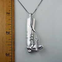 tall english riding boot pendant necklace sterling silver 