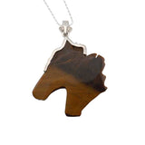 Gemstone Carved Horse Head Pendant Necklace (choose)