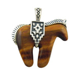 Black Agate Horse Necklace Pendant