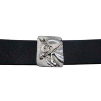 Sterling Silver Jumping Horse on Leather Bracelet