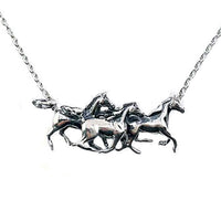 Traveling Horses Necklace Sterling Silver - Jamies Horse Jewelry