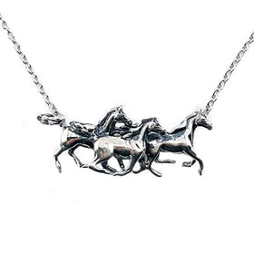 Traveling Horses Necklace Sterling Silver