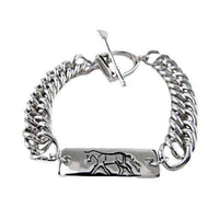 Trotting Horse ID Bracelet with Curb Chain - Jamies Horse Jewelry