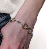 Two Tone Snaffle Horse Bit Bracelet Sterling Silver