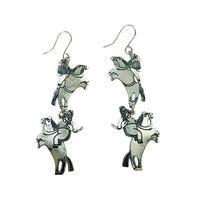 Warrior Horse Earrings Sterling Silver