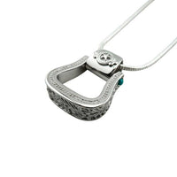 Western Stirrup Necklace Pendant Sterling Silver