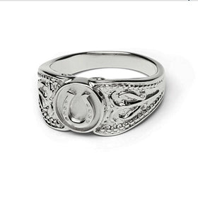 Western Style Horseshoe Ring Sterling Silver