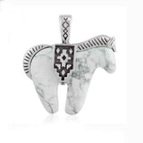 Black or White Horse Pendant Necklace