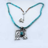 Taos Horse Head Pendant Necklace Sterling Silver Turquoise