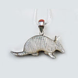 Armadillo Pendant Necklace Carved MOP